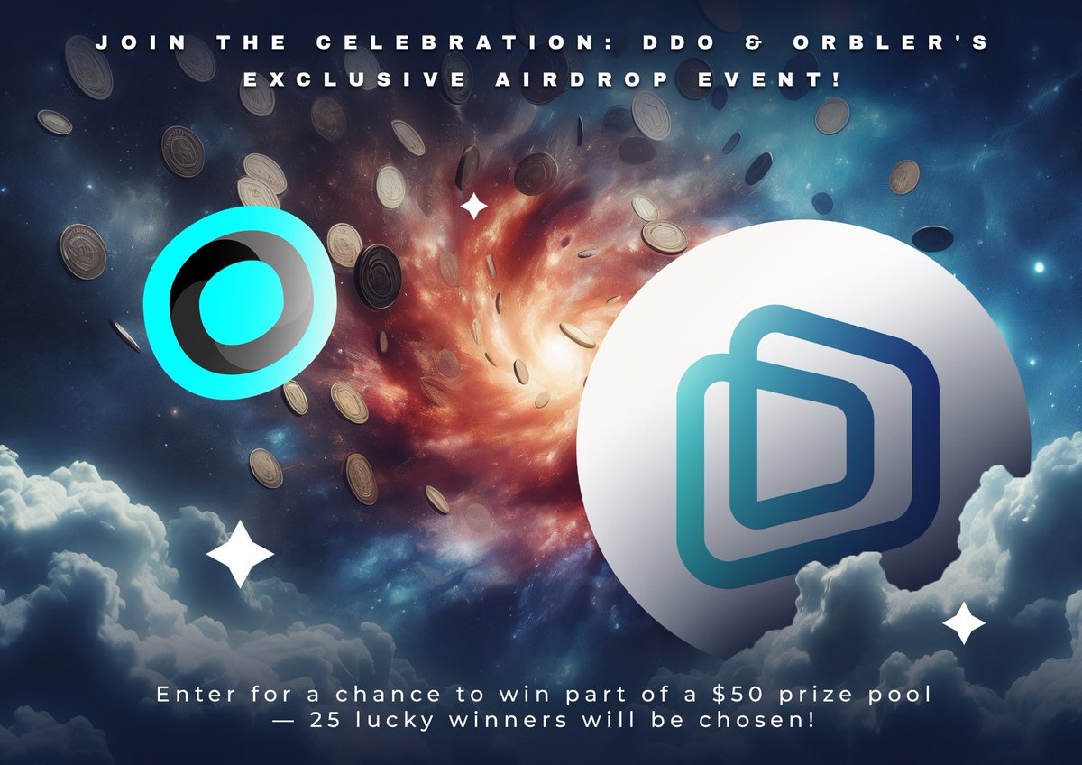 Orbler1's tweet photo. 🎉 Toast to our joint airdrop as DDO and Orbler celebrate their cooperation! Perform tasks to share in a $50 prize pool with 25 winners. Enrol today to start earning rewards! 🚀

🔗 Click here to participate: https://t.co/A1ABRfXTcK

#Blockchain #Giveaway #BTC https://t.co/qrOQmq2AiQ