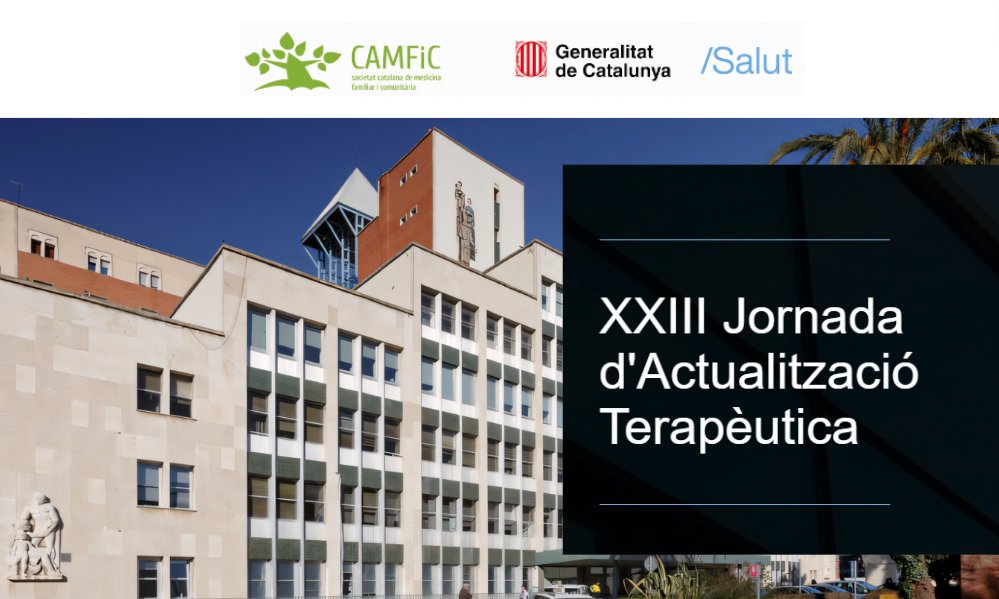 CAMFiC's tweet photo. Ja ha començat a #TARRAGONA la XXIII Jornada d'#ActualitzacióTerapèutica 

Una jornada per aconseguir una prescripció més raonada fomentada en una informació farmacoterapèutica actualitzada! 

✅Tractament de dislipèmies 
✅Dietoterapèutics 
✅Medicació en gent gran https://t.co/mUPeUYPQOJ