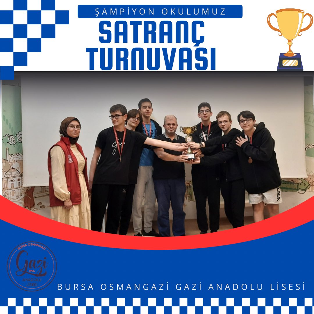 Osmangazi İlçesi Okul Sporları  Satranç Yarışmaları 13 okul takımının katılımıyla Osmangazi Gençlik Merkezi’nde gerçekleştirilmiştir. İsviçre Sistemi ve Fide kuralları esaslarına göre yapılan müsabakalarda; okulumuz 6 tur sonunda yenilgisiz olarak şampiyon olmuştur.