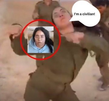 Sementara itu tentara perempuan israel yang ikut serta membantai perempuan dan anak-anak Palestina ditangkap HAMAS, tapi beritanya seolah HAMAS teroris menangkap gadis. Gadis monyet, iya! @IDF @Israel