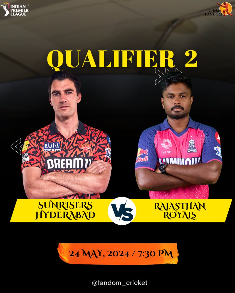 Sunrisers Hyderabad face RAJASTHAN ROYALs in thrilling QUALIFIER 2 clash🔥 

Who Will Rule today Showdown?

#TATAIPL #IPL #cricketupdates