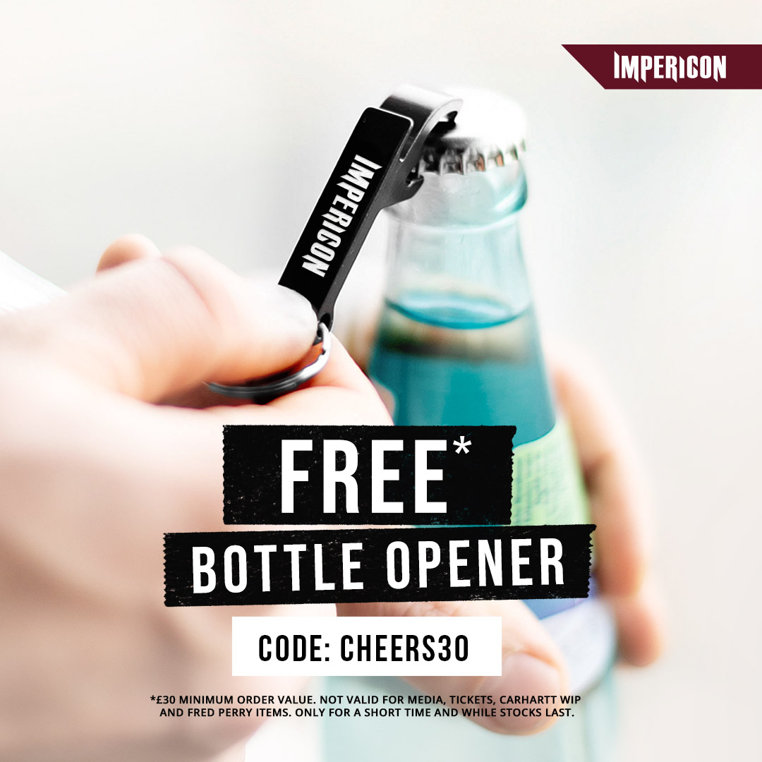 🍻🍻 Cheers to the Bank Holiday Weekend! 🍻🍻

What better way to celebrate the long weekend than with a new Impericon offer! Grab yourself a FREE* Bottle Opener with every order over £30 until 11:59pm on 27th May. 

➡️ Checkout Code: CHEERS30

➡️ Shop: imperi.cn/new-in