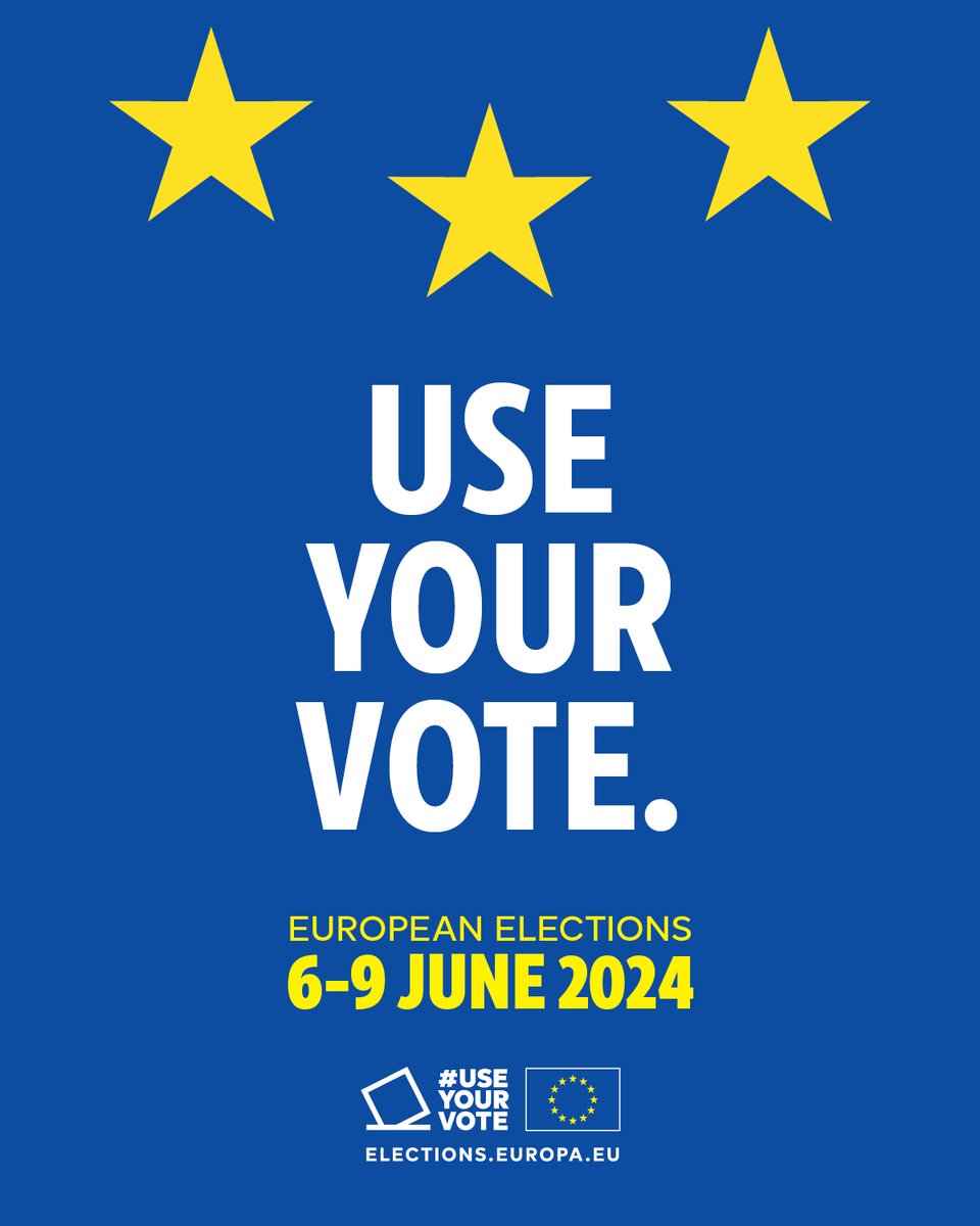 The #EUelections are fast approaching! You can #UseYourVote in the @Europarl_EN elections from 6-9 June to have your say for Europe. Mark your calendars 👉 hubs.ly/Q02yfwQH0