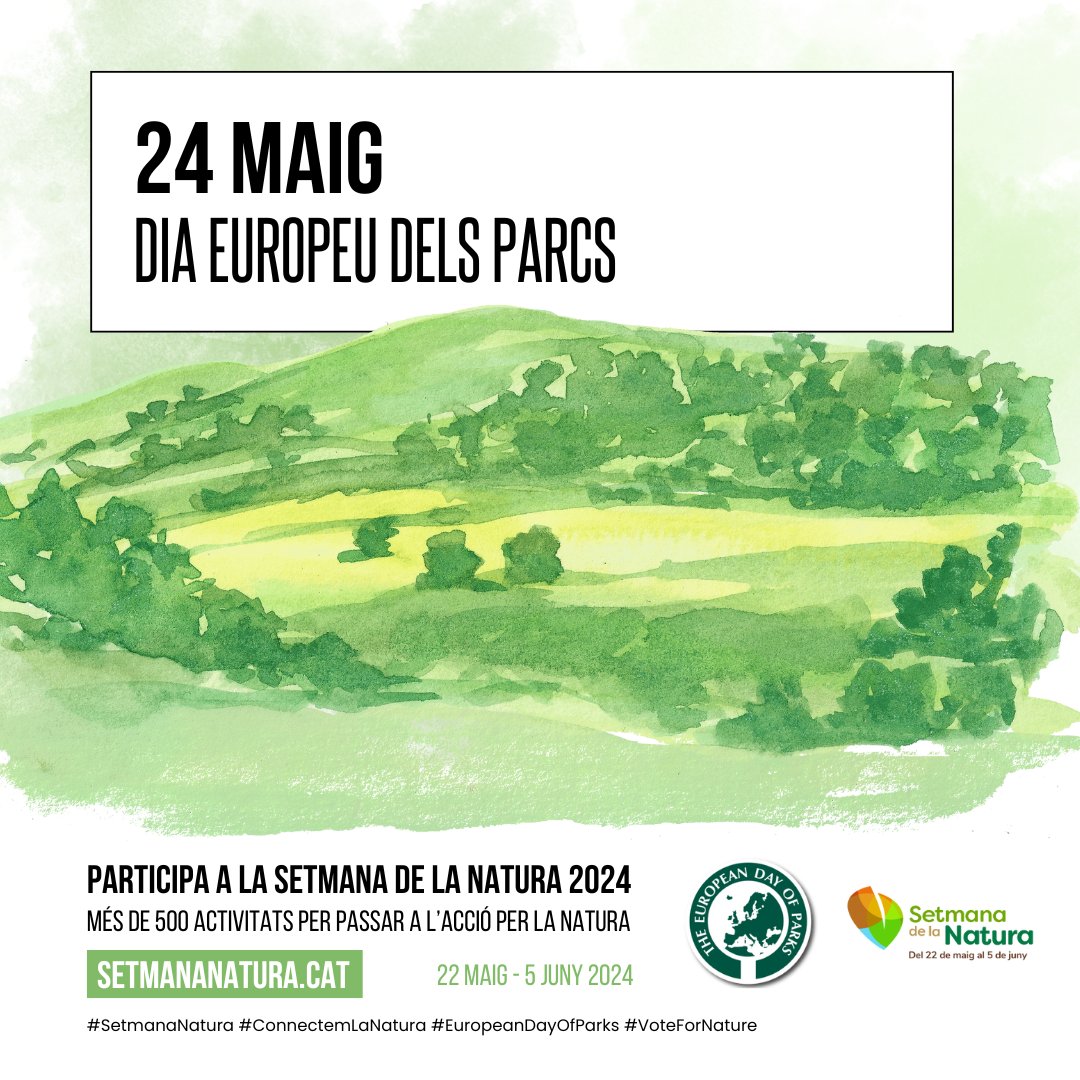 🏞️Avui, 24 de maig, és el #DiaEuropeuParcs Els parcs naturals d’arreu de Catalunya organitzen moltes activitats per la #SetmanaNatura 👉Fes-hi un cop d’ull: setmananatura.cat ▶️setmananatura.cat/2024/2024/05/2… #EuropeanDayOfParks