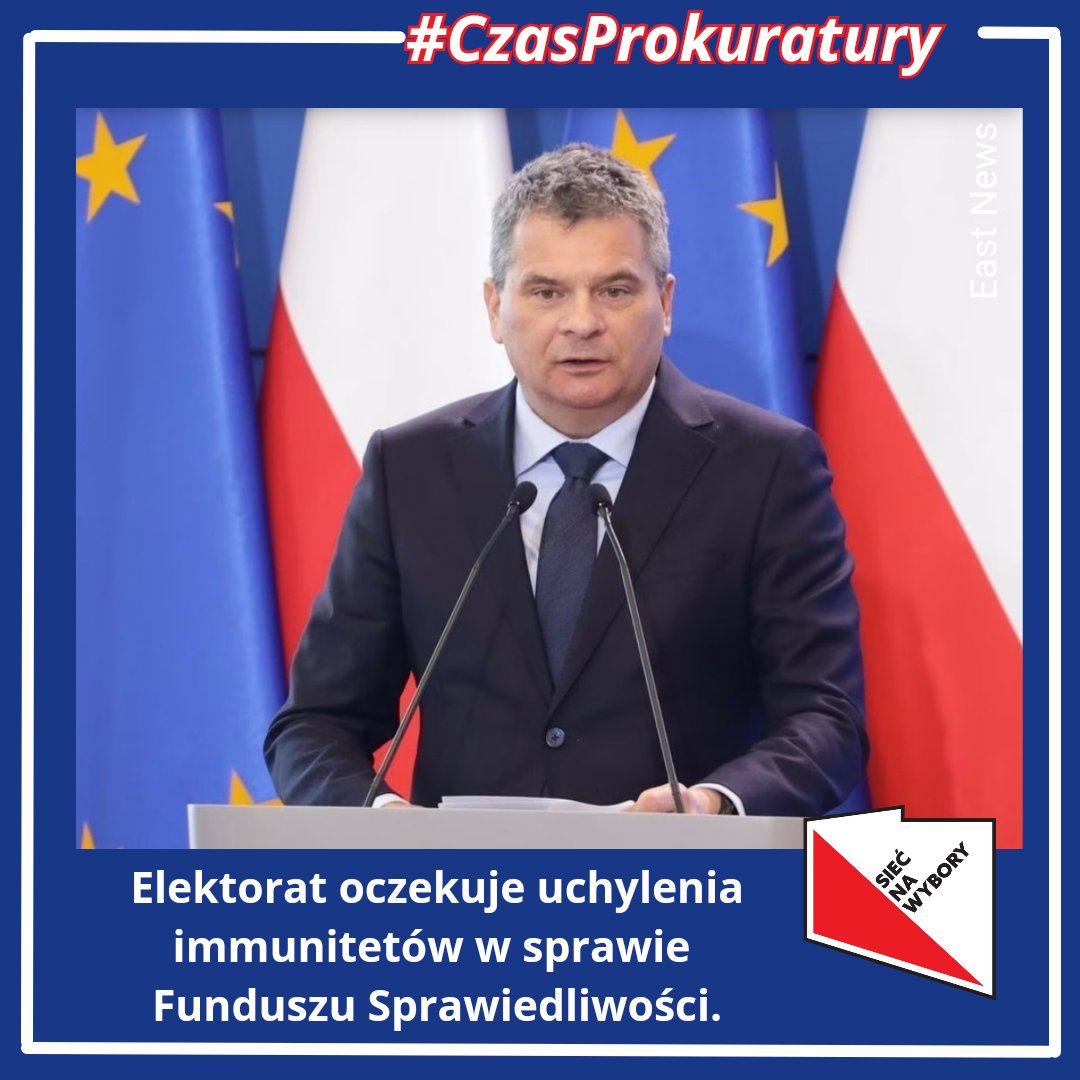 #CzasProkuratury
Ostatnio MS A. Bodnar często podkreśla, że PK D. Korneluk już pod koniec marca zapowiadał analizy dot. uchylenia immunitetu w sprawie Funduszu Sprawiedliwości. 
Zwraca uwagę, że miało to trwać kilka tygodni. 
To jasny sygnał, że ten zadeklarowany termin właśnie