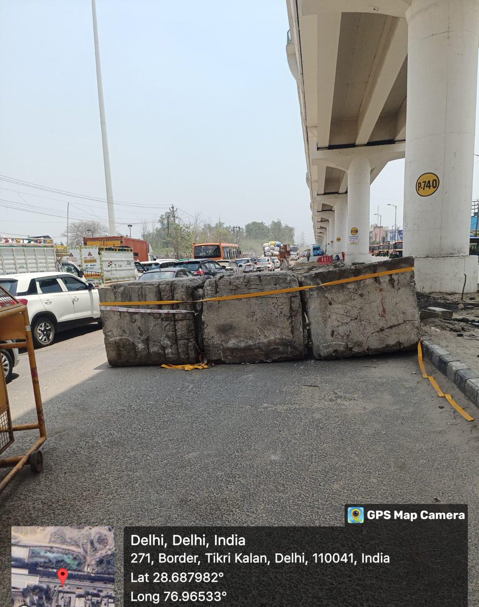 Traffic Alert Traffic is affected on Rohtak Road from Tikri border towards Mundka due to ongoing road repair work near PVC Cut. Kindly plan your journey accordingly.