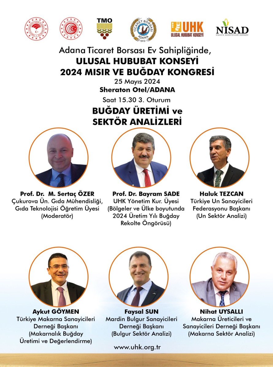 Büyük Buluşma Yarın
T.C. Tarım ve Orman Bakanı Sayın İbrahim Yumaklı’nın teşrifleriyle <a href="/AdanaBorsa/">AdanaTicaretBorsası</a> ev sahipliğinde 25 Mayıs 2024 Cumartesi Saat 09.00’da Sheraton Otel'de yapılacak olan ‘UHK 2024 Mısır ve Buğday Kongresi’ne katılımlarınızdan onur duyarız.