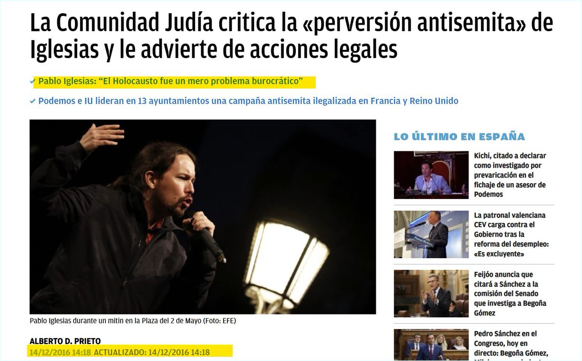 foivosloxias's tweet image. 10 ημέρες, μετά το μακελειό στο Ισραήλ, οι #Podemos ζητούσαν από το #ICC να συλλάβει τον Νετανιάχου.

Συμπτώσεις όλα.

#Spain #Antisemitism