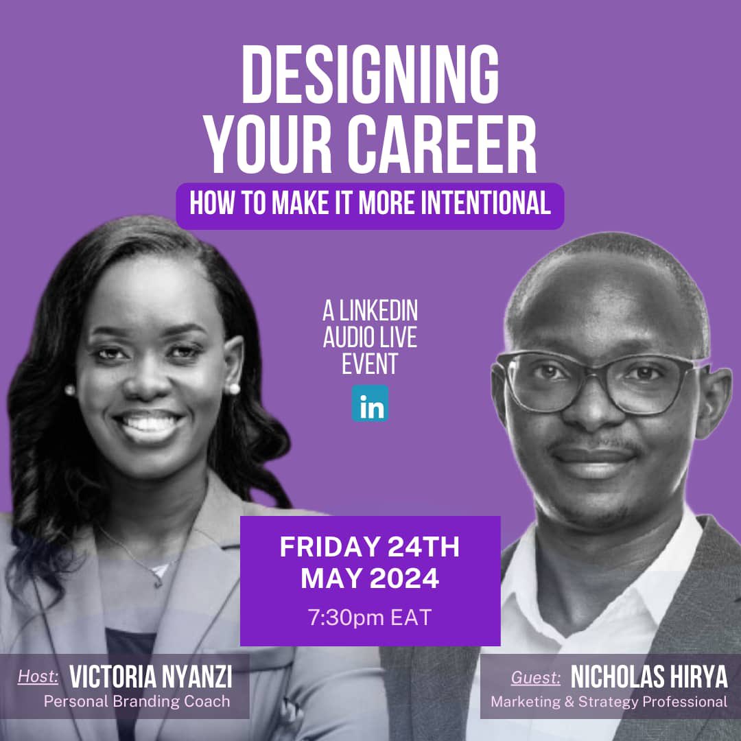 Since we're being intentional about our Personal Brands why not be a little more intentional about our career aspirations and align them with our personal values and interests. Join me and Nicholas Hirya for a LinkedIn Audio Live event dubbed 'Designing Your Career - How To Make