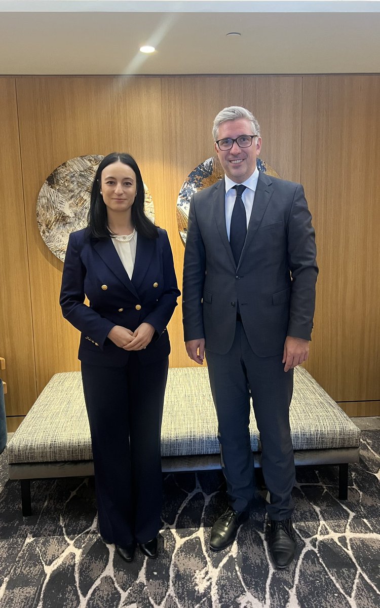 Always a pleasure meeting State Secretary at the Ministry of Foreign Affairs of the 🇸🇮Republic of Slovenia, @markostucin in Tirana, on the sidelines of the President of the Republic of Slovenia, Madam Nataša Pirc Musar’s visit in Tirana.