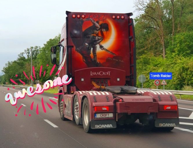 Laragwendoline's tweet photo. A Shadow of the @tombraider #truck in France ! So cool ! Even the license plate is in the name of #laracroft ! #sottr #tr2013 https://t.co/DytTrFZFWB