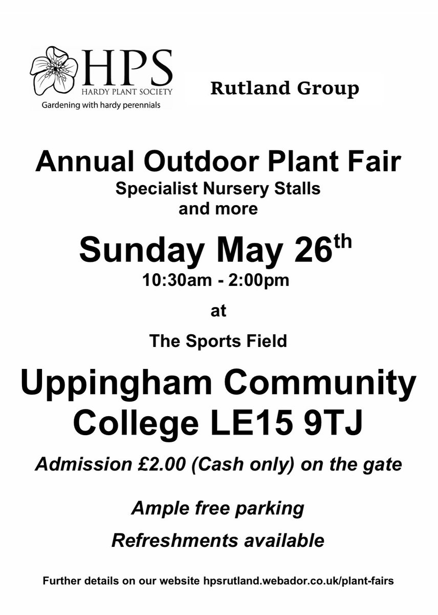 This Sunday find us at the Rutland Hardy Plant Society Plant Fair at Uppingham Community College, Uppingham, LE15 9TJ 10.30am-2pm we will have an exciting selection of peatfree plants all grown by us here in Lincolnshire! #peatfree #plantsales #uppingham @HardyPlantSo #plants