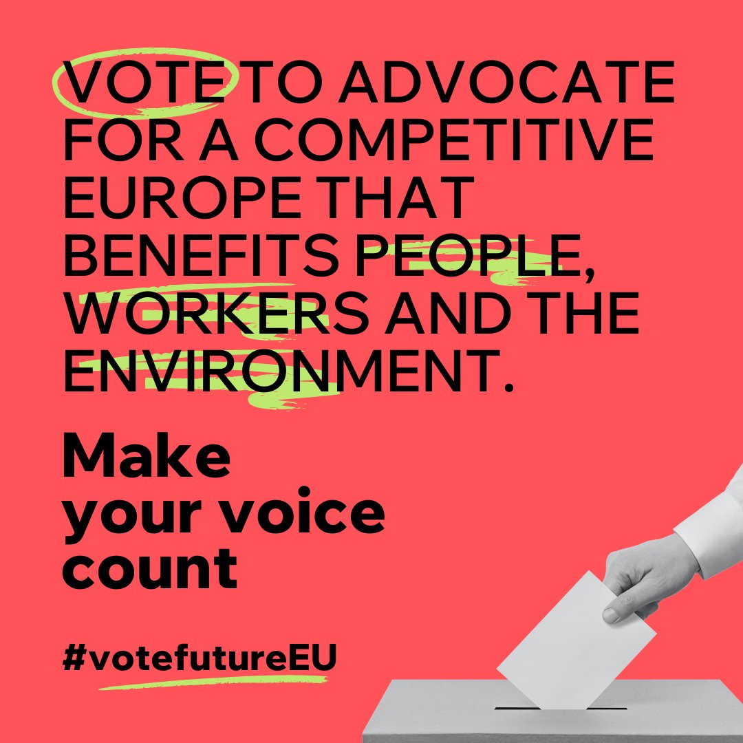🤝 Remember to #votefutureEU for a competitive Europe that benefits people and the environment! 👉euelections.eeb.org