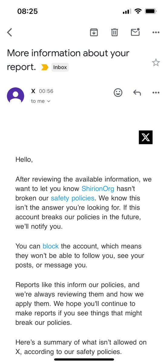 raycomerford's tweet photo. I reported an account that vowed Death to all Muslims to X and this is their answer. What do you have to do to be in violation of X policies now? Even threatening Death to a race or group of people seems not to count https://t.co/U6PzXwRQkT