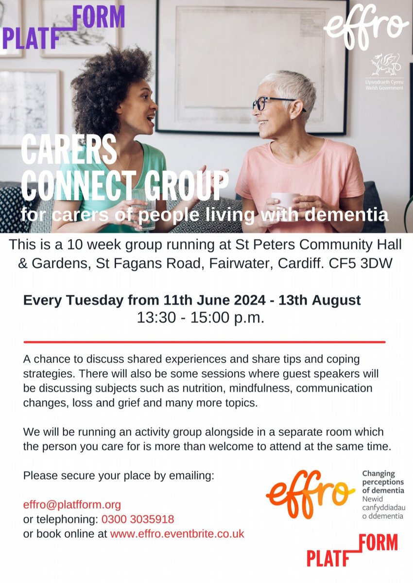 StPetersComm's tweet image. 👩‍👩‍👧‍👧If you know anyone who you feel could benefit from coming to this group, please feel free to share the contact details. Thankyou😊 @Fairwater_Hub @DementiaUK