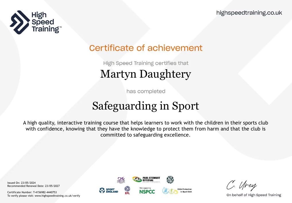 MARTYN DAUGHTERY (@daughts) on Twitter photo Iโve just completed the highspeedtraining Safeguarding in Sport course
Highly recommend this interesting & informative course headed by <a href="/PStewy103/">Dr. Paul Stewart</a> & <a href="/brianmoore666/">Brian Moore</a> who share their own experiences & supported by <a href="/GaryLineker/">Gary Lineker</a> <a href="/IanJamesPoulter/">Ian Poulter</a> <a href="/mokoro4/">Marilyn Okoro OLY</a> <a href="/KellyCates/">Kelly Cates</a> @kevinsinfield Iโve just completed the highspeedtraining Safeguarding in Sport course
Highly recommend this interesting & informative course headed by <a href="/PStewy103/">Dr. Paul Stewart</a> & <a href="/brianmoore666/">Brian Moore</a> who share their own experiences & supported by <a href="/GaryLineker/">Gary Lineker</a> <a href="/IanJamesPoulter/">Ian Poulter</a> <a href="/mokoro4/">Marilyn Okoro OLY</a> <a href="/KellyCates/">Kelly Cates</a> @kevinsinfield