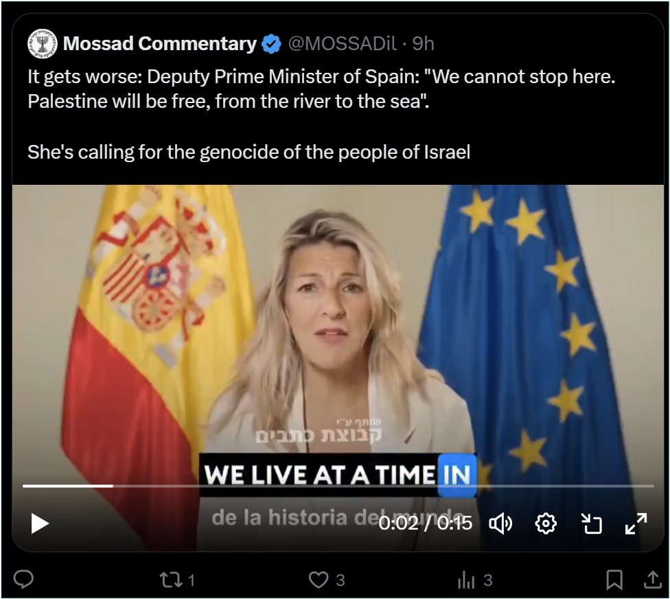 foivosloxias's tweet image. 10 ημέρες, μετά το μακελειό στο Ισραήλ, οι #Podemos ζητούσαν από το #ICC να συλλάβει τον Νετανιάχου.

Συμπτώσεις όλα.

#Spain #Antisemitism