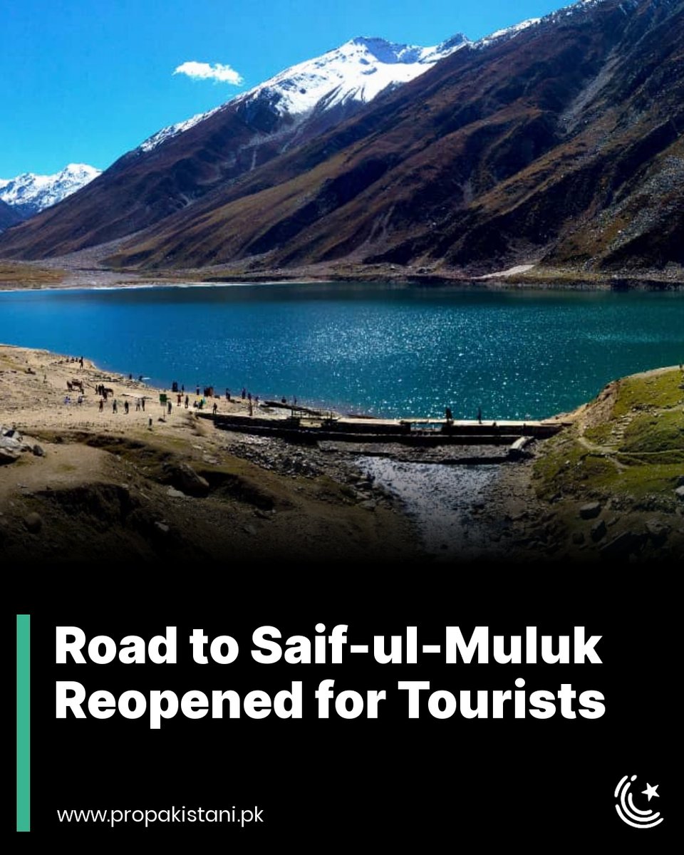 ProPakistaniPK's tweet photo. The Kaghan Development Authority (KDA) has reopened the road to the famous Saif-ul-Muluk Lake, clearing glacier and mudslide obstructions.
Read More: https://t.co/6S7CmvtzPw
#saifulmuluk #kaghanvalley #naran #kp https://t.co/hJ0IeoCJkB