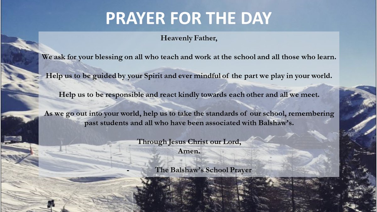 Please see our 'Prayer for the Day'.