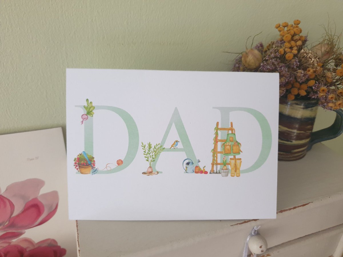 Just listed! Hand printed onto 100% recycled card, this card is perfect for the garden loving dad. Blank inside, it's perfect for Father's Day or a birthday! #earlybiz #elevenseshour #craftbizparty sarahbenning.etsy.com/listing/173651…