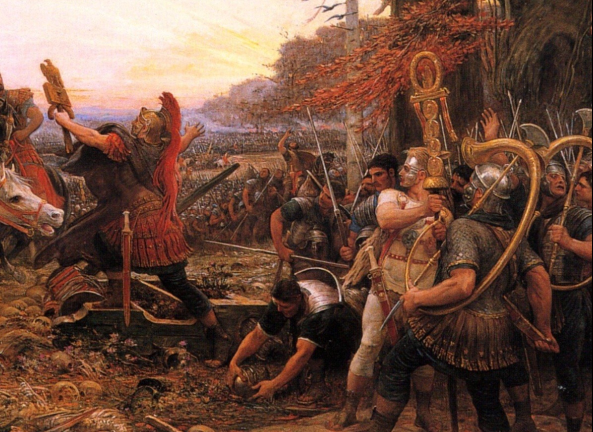 TrimontiumTrust's tweet photo. #OnThisDay Germanicus was born, 15 BC. In this painting #Germanicus and his army visit he remains of the #Varus #legions. Because of the morale impact of his victories, Germanicus was considered one of the best generals of Rome despite his premature death.
Artwork: Lionel Royer. https://t.co/H6MrVnBvIG