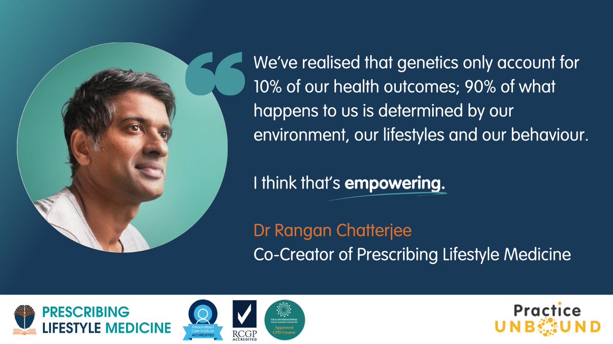 PracticeUnbound's tweet image. Prescribing Lifestyle Medicine co-creator @drchatterjeeuk highlighting the importance of #LifestyleMedicine in primary care.

Interested in adding a Lifestyle Medicine approach to your routine appointments? Find out more here: tinyurl.com/4atpztr9

#LMWeek #Healthcare