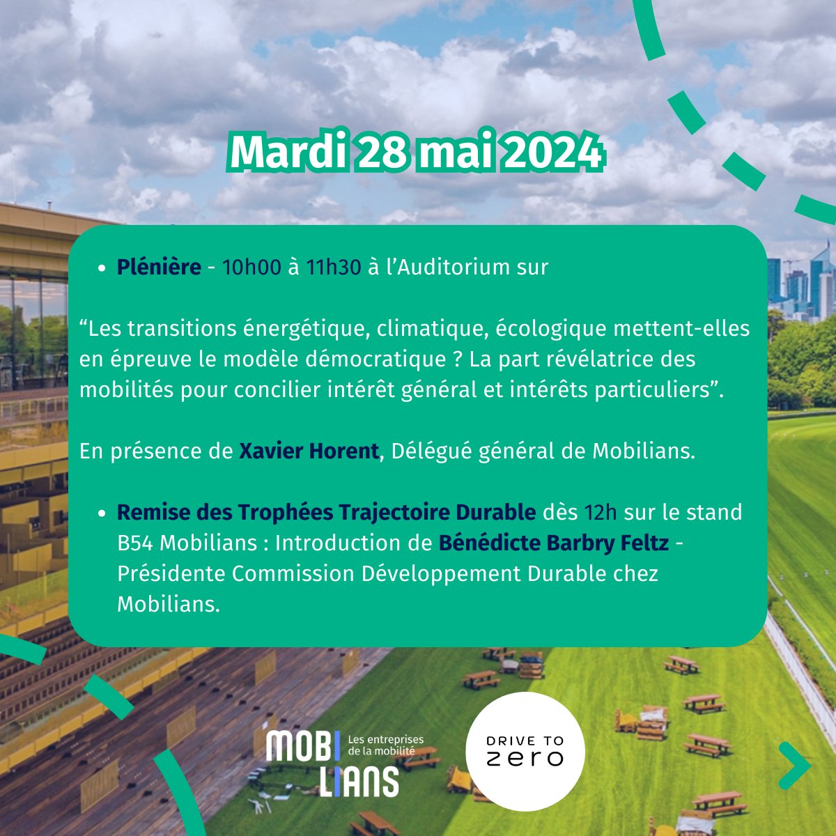 mobiliansfr's tweet photo. 📆 [#EVENEMENT] Retrouvez très bientôt #Mobilians à @drivetozero_ ! ✅

🗓️ Les 28 et 29 mai

📍 À l’Hippodrome de Paris Longchamp

(Re)découvrez le programme complet ici 👇

Inscrivez-vous dès maintenant, ici ➡️ https://t.co/W9xKp7PdcT https://t.co/VIYKneUtbO