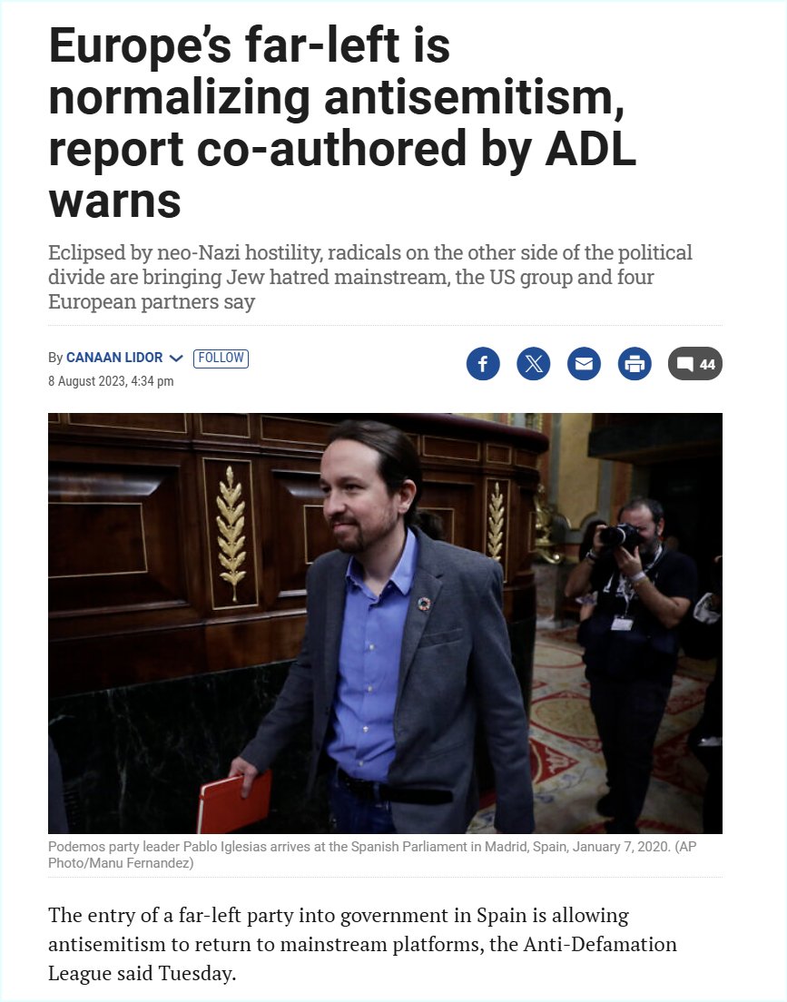 foivosloxias's tweet image. 10 ημέρες, μετά το μακελειό στο Ισραήλ, οι #Podemos ζητούσαν από το #ICC να συλλάβει τον Νετανιάχου.

Συμπτώσεις όλα.

#Spain #Antisemitism