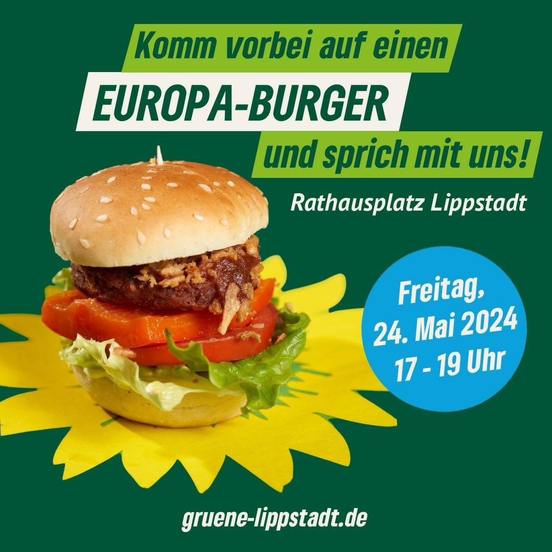 Burger und Politik! Heute wollen wir mit euch bei einem 🍔 über Politik sprechen! Kommt gerne vorbei - wir freuen uns auf Euch. Unser Westfalen Kandidat Philip Mathmann wird auch da sein und eure Fragen rund um Europa beantworten. #lippstadt #europawahl