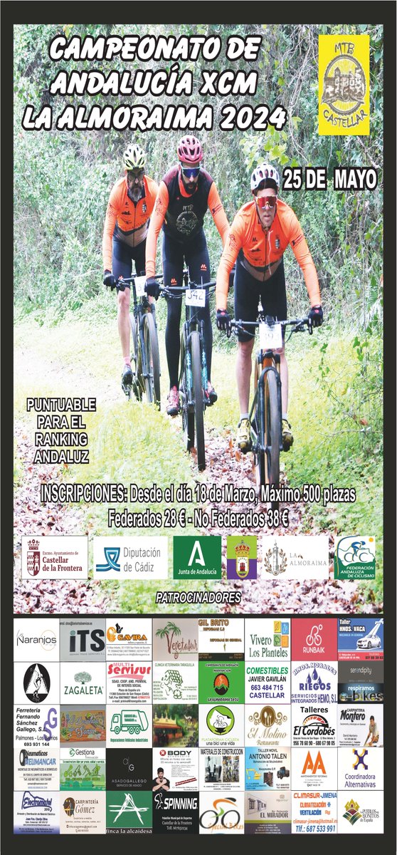 🏆🚵‍♀️🚵‍♂️Castellar de la Frontera (Cádiz) celebra mañana el #CampeonatoAndalucíaBTTMaratón2024 con su 'Maratón La Almoraima'. @DeporteAND @diputacioncadiz