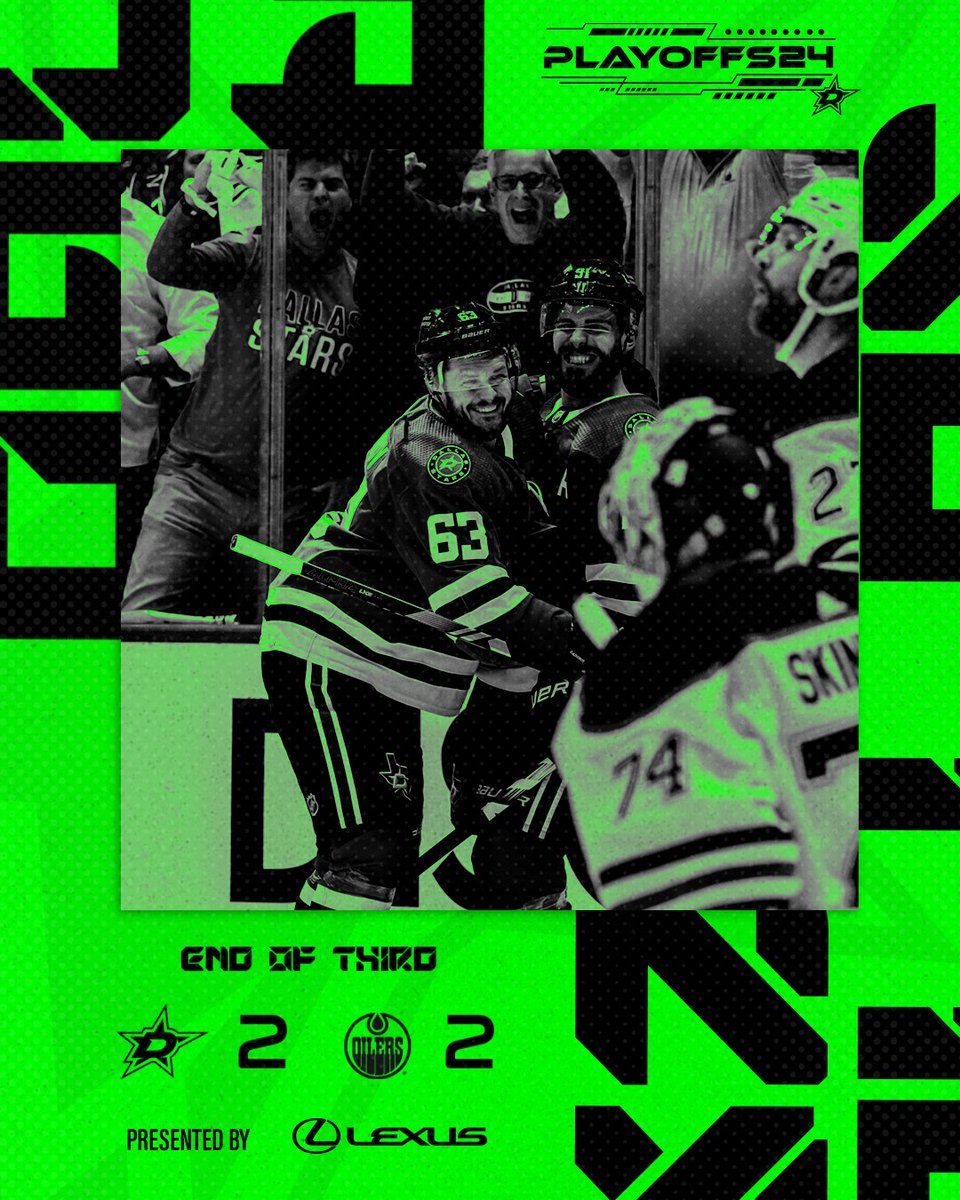 DallasStars's tweet photo. On to OT!

@Lexus | #TexasHockey https://t.co/adS9bveob6