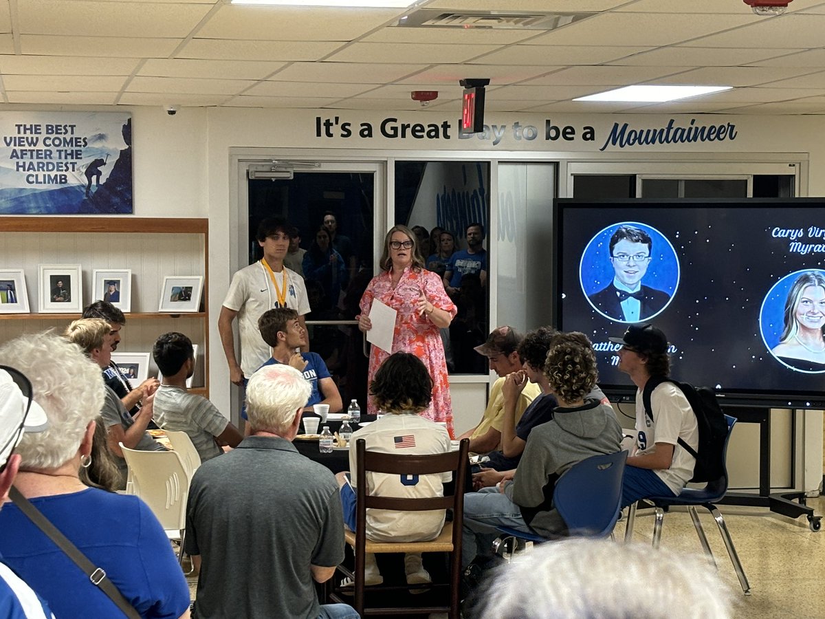 Tim_Tryon's tweet photo. Big shoutout to @PrincipalWyn &amp; C'erra Rhodes for sticking around and holding a special Senior Awards Night for our Boy’s Soccer team after they got back from their BRD Championship game! https://t.co/vi0PGTCZrW