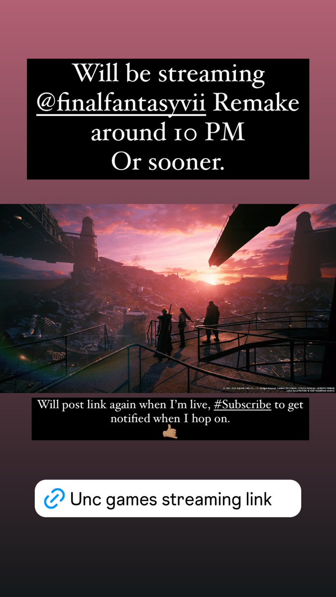 UncleTweets's tweet photo. https://t.co/ekNbrbpGkS
#UncGames
#UncPlays
#PS5
#Youtube
#Streaming
#FinalFantasyVII https://t.co/cDPvN17e0g