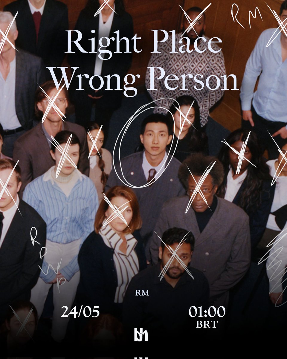 Quantos comentários com a tag eu consigo nesse tweet?! LOST BY RM RM IS COMING NAMJOON IS COMING RIGHT PLACE WRONG PERSON #RM #RightPlaceWrongPerson