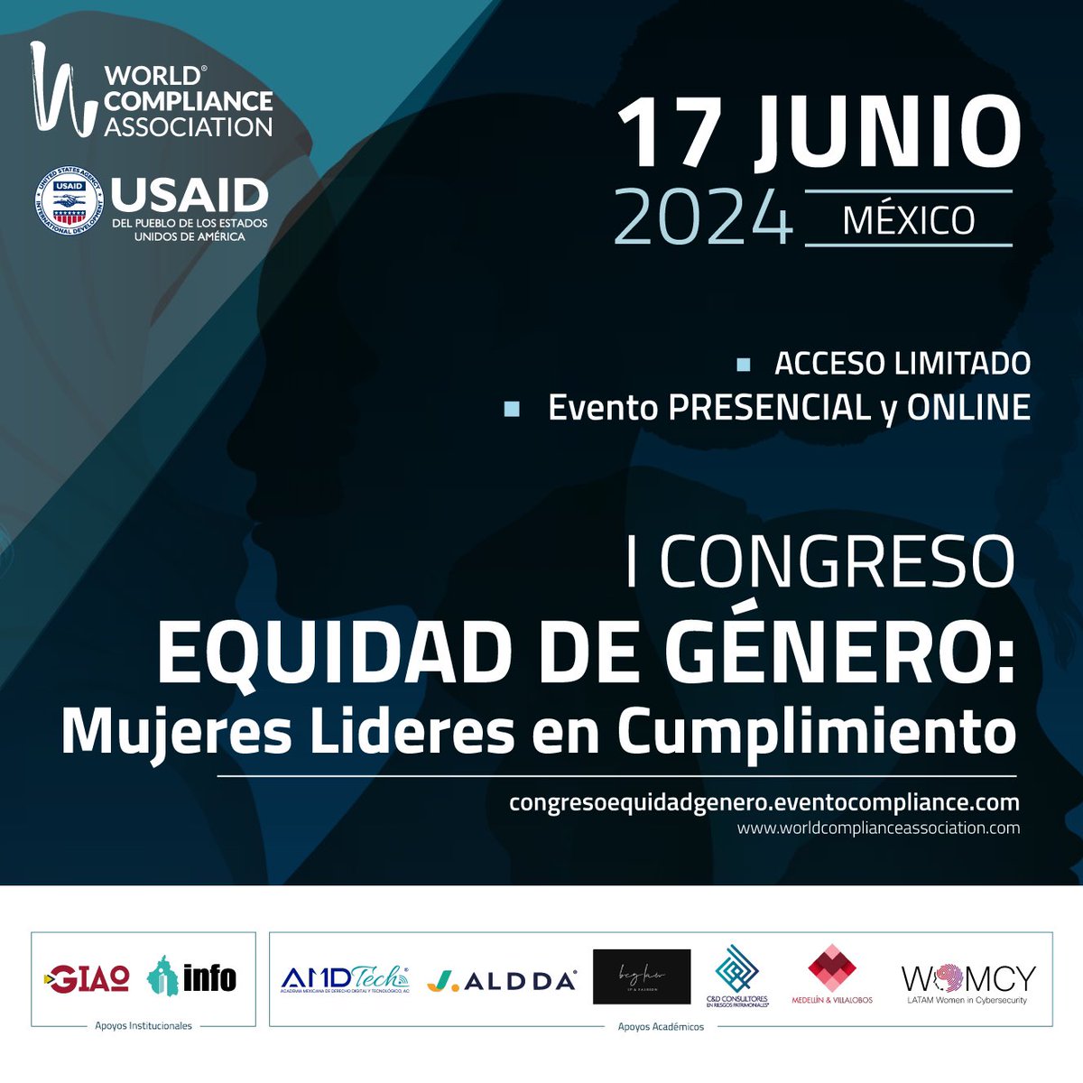 CarlosAPrez9's tweet photo. Estimados amigos asociados a @worldcompl les comparto los códigos de descuento para nuestro “I Congreso de #Equidad de #Género: #Mujeres #lideres en #Cumplimiento. Evento #hibrido

Conoce nuestro evento e inscríbete en:

https://t.co/L7pzp3DpBw https://t.co/IS9QGCWwe8