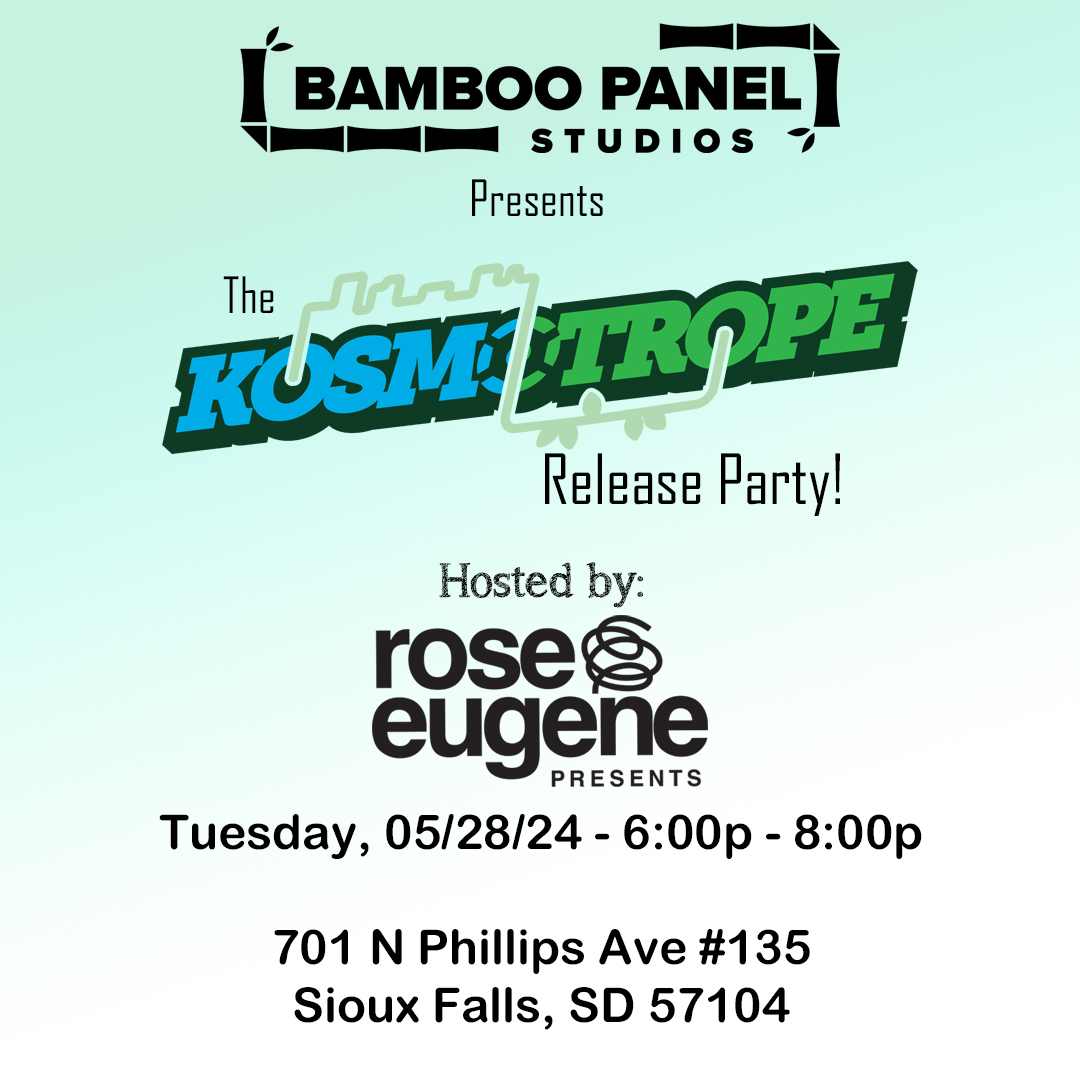 We are so excited to bring our debut comic book into the world, starting with our community here in Sioux Falls! Shout out to Rose and Eugene for partnering with us to hold this Release Party for Kosmotrope #1
!
#indiecomics #indiecomicsart #indiecomicslove #bamboopanelstudios