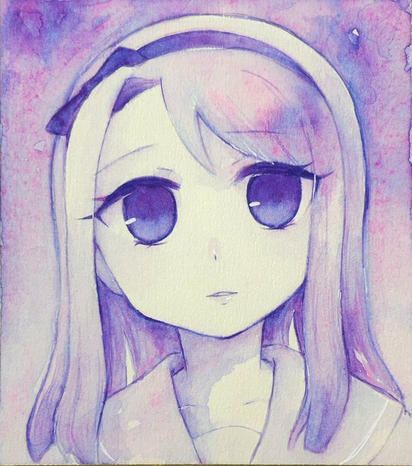 「purple background solo」 illustration images(Latest)