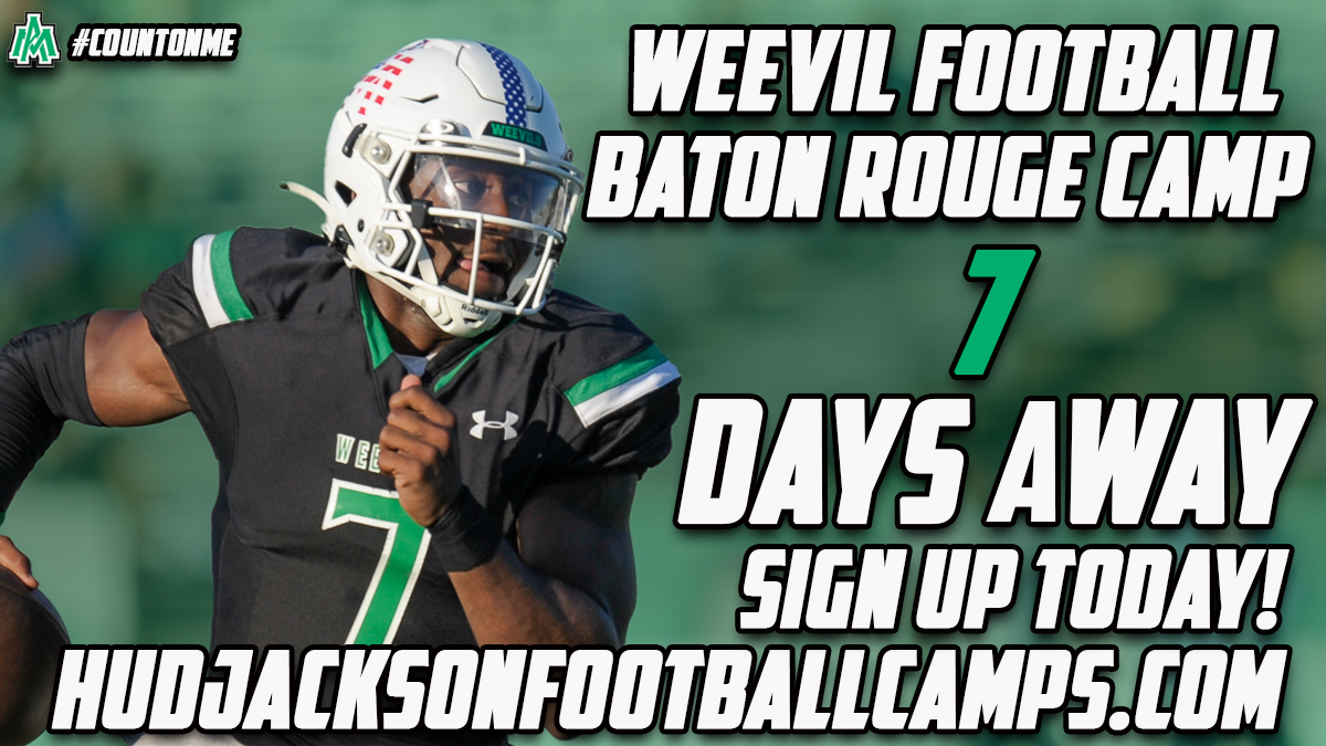 HUD JACKSON FOOTBALL CAMPS-BATON ROUGE CAMP IS ONLY 7 DAYS AWAY! 📍East Ascension High School 📅 May 31st ⏰Check-In 11:30 AM - 1:00 PM Sign Up Today!!! hudjacksonfootballcamps.com