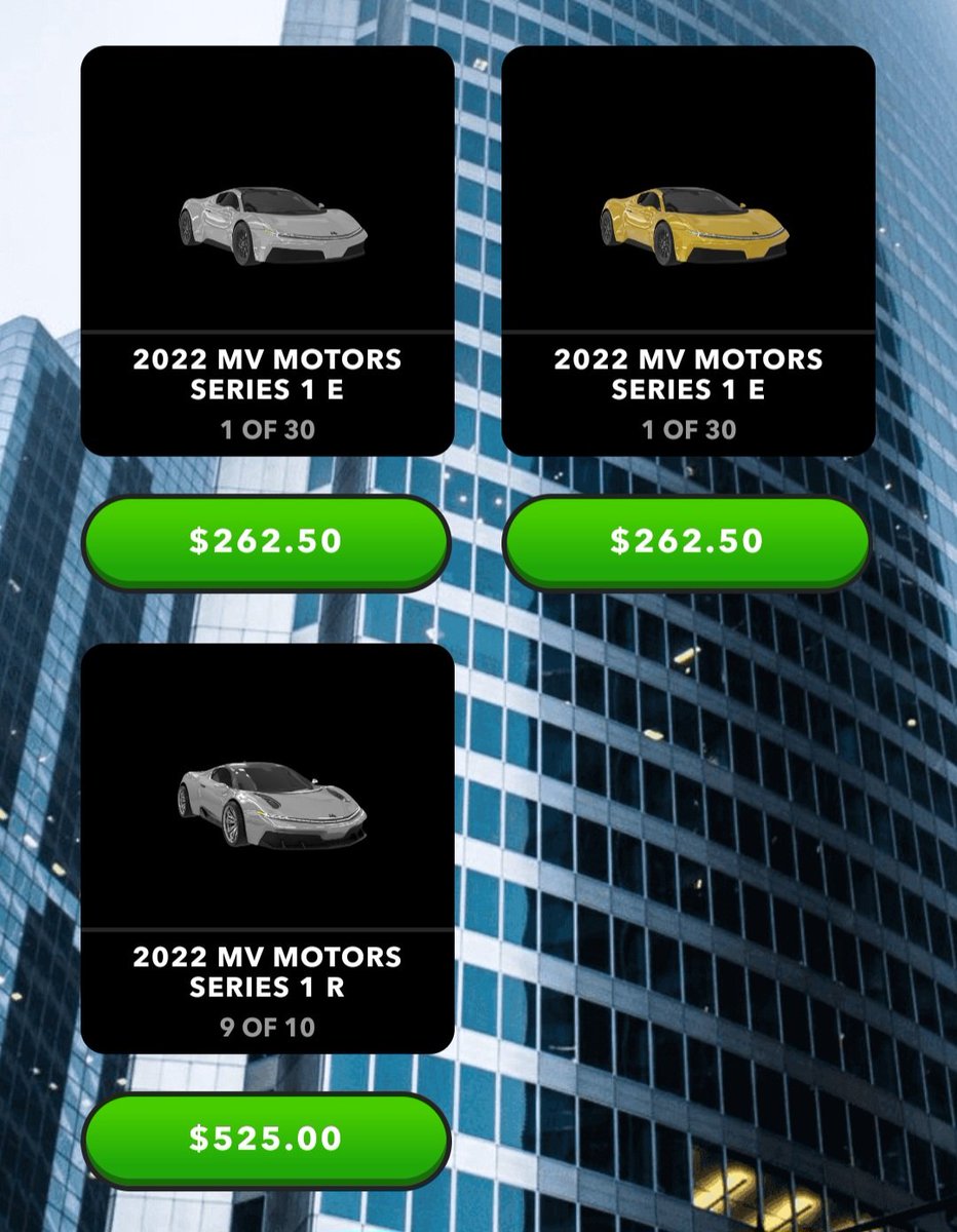 Selling my cars off at discounted prices.  Trying to fund some planes! 
Cheapest you will find!  
Also have some #1 mint offers and a 2022 Series 1R!  Buy at play.upland.me/nft-shop/car-s… in Century City Los Angelese of #Upland #Metaverse.

Test drive at our race track on the lot!