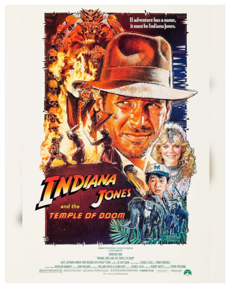 40 Years #IndianaJonesAndTheTempleOfDoom Starring: #HarrisonFord #KateCapshaw #KeHuyQuan #AmrishPuri #RoshanSeth #PhilipStone Directed By: #StevenSpielberg #IndianaJones #WreckLeaguePodcast