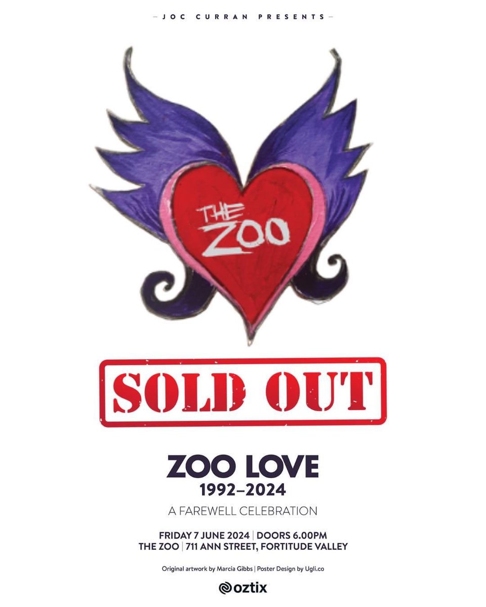 Managed to get tickets for the farewell party at The Zoo. I can’t articulate what a loss this venue is, having seen so many favourite bands there since I moved to Brisbane in the early 2000s (including <a href="/the_go_team/">the go! team</a> a couple of times). It’s also where I met my husband. 😢