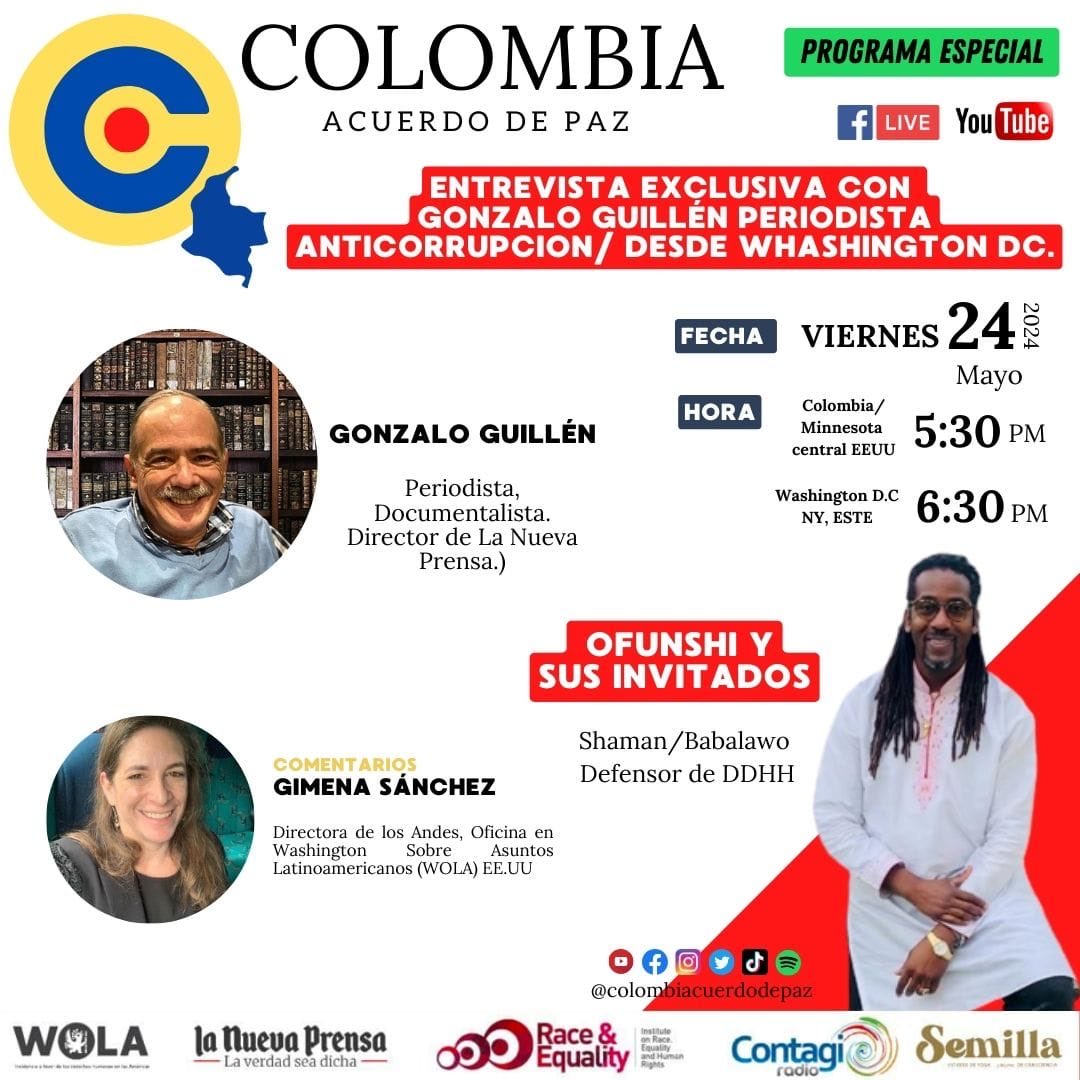 Viernes 530pm hora de Colombia ⁦@ColAcuerdoPaz⁩ ⁦@lanuevaprensaco⁩ ⁦@HELIODOPTERO⁩ ⁦@raceandequality⁩ ⁦@Contagioradio1⁩