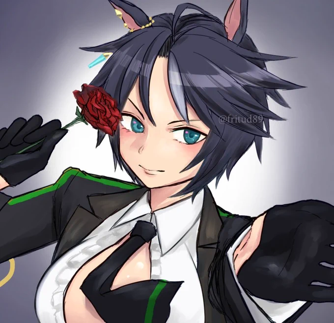 「さあ、この薔薇を受け取って」#フジキセキ#ウマ娘 