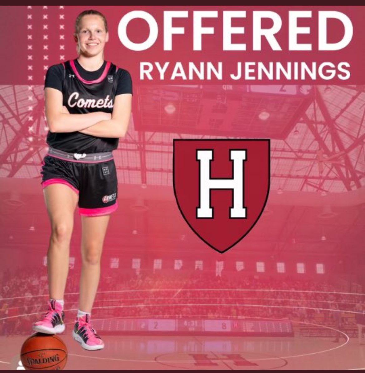 Congrats 2026 @RyannJennings0 who picked up an offer from @HarvardWBB @UANextGHoops @SelectEventsBB