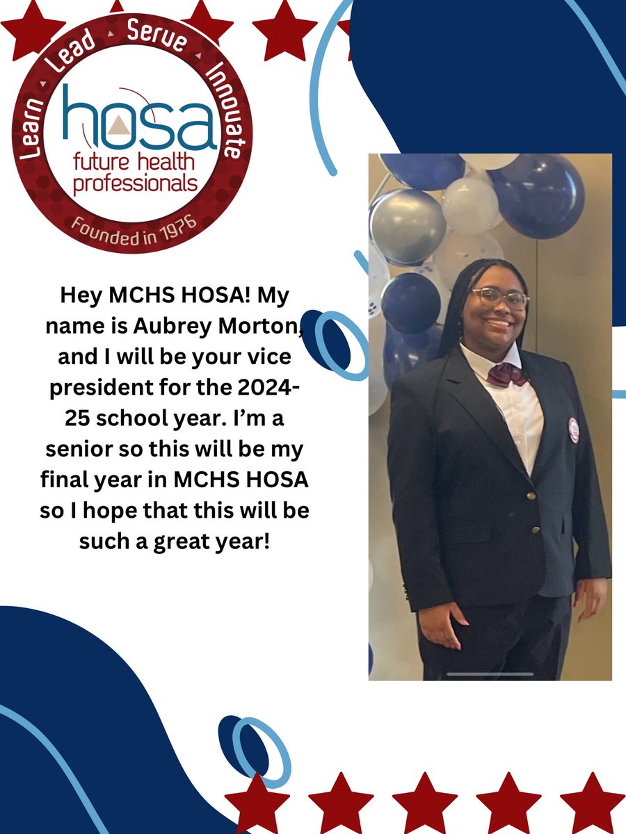 Our new 2024-2025 HOSA vice president…Aubrey Morton!!