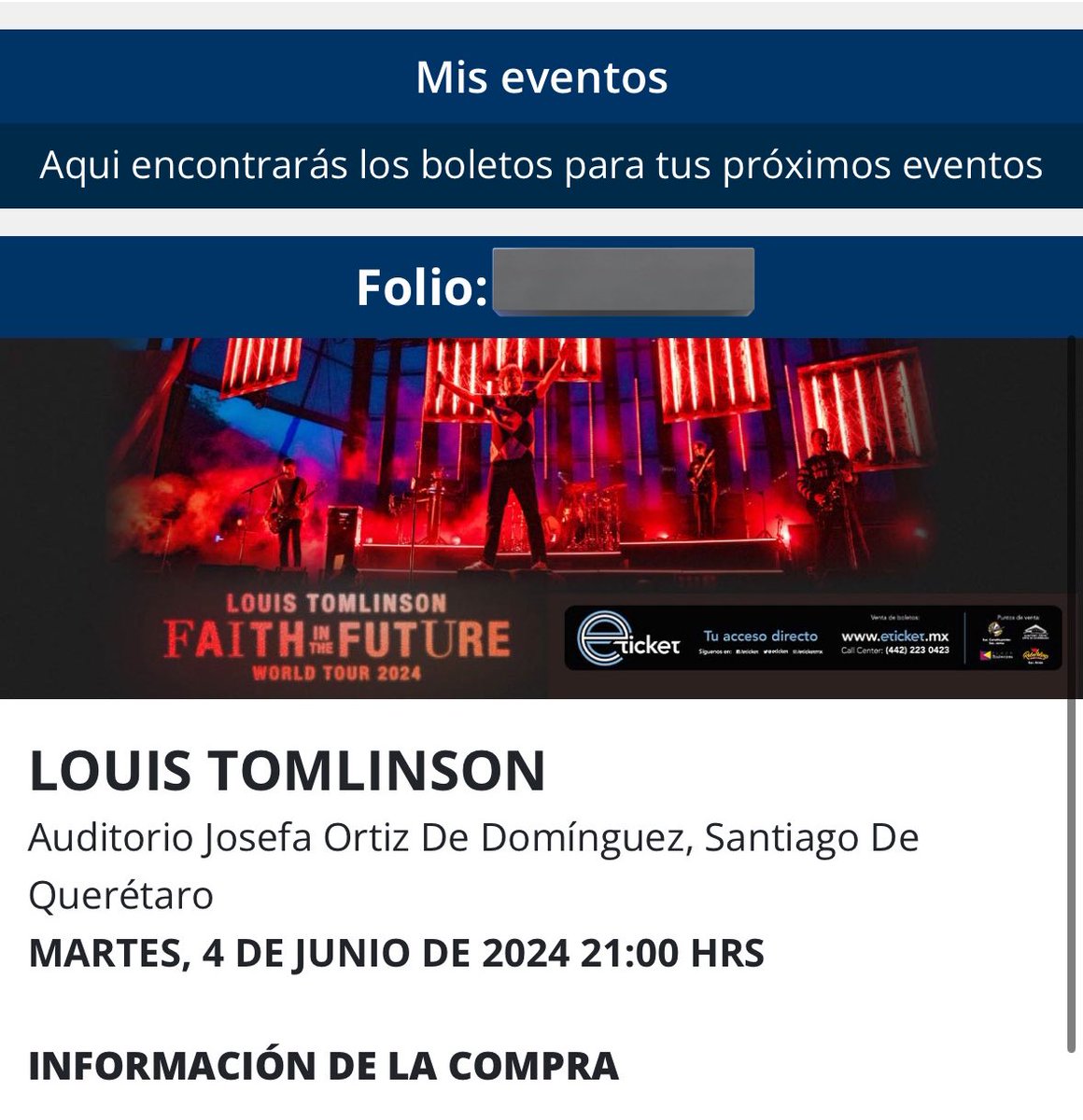 Holaa d nuevo, al final no se fue 😔
Estoy vendiendo un boleto boleto diamante A1 para el concierto de Louis Tomlinson en Queretaro
#LouisTomlinson #FaithInTheFuture
Me ayudan con un rt @l_og2 @mx_tickets