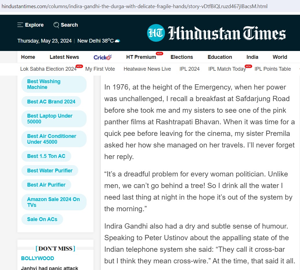 AbhishBanerj's tweet photo. I am not joking.

Karan Thapar himself writes that during Emergency, Indira Gandhi would take him and his family to watch movies at Rashtrapati Bhavan

But now Karan Thapar lectures us on democracy... https://t.co/U6RuxEaa8m