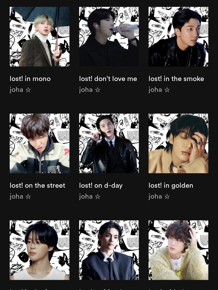 dprkvzzn's tweet photo. — hilo de playlists en spotify focus en "LOST!" y right place, wrong person + proyectos/lanzamientos individuales de bangtan, rt para difundir 💭! @bts_twt https://t.co/uB1u1RfABb