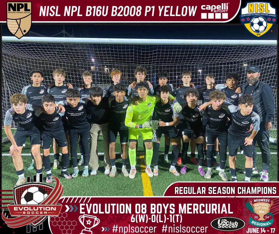 NISLsoccer's tweet photo. Regular season NISL NPL B16U B2008 P1 YELLOW Champions!!
Congratulations Evolution 08 Boys Mercurial!!
 
#nplsoccer #nislsoccer https://t.co/XCHt8BIJCc