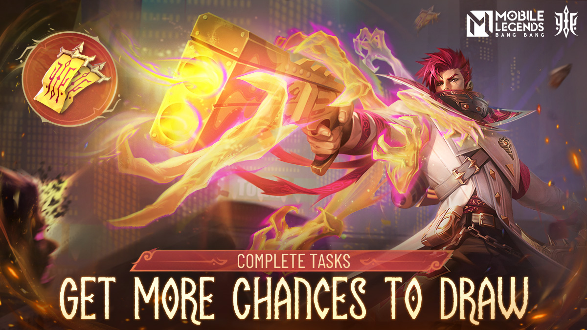 Log in to the game between 05/25 and 05/28 to claim an Exorcism Charm for FREE! Complete more tasks to receive additional Exorcism Charms and use them to draw for The Exorcists series skins. #MobileLegendsBangBang #MLBBNewSkin #MLBBExorcists